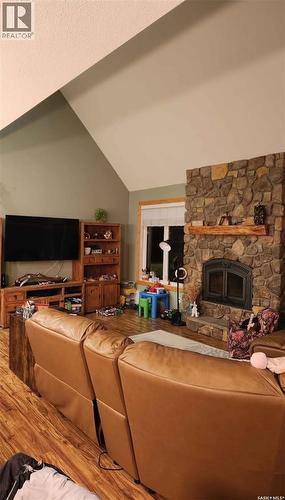 105 Francis Street, Francis, SK - Indoor With Fireplace