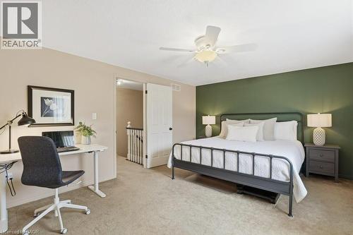 Large master bedroom with dual closets - 42 Fallowfield Drive Unit# 15, Kitchener, ON - Indoor Photo Showing Bedroom