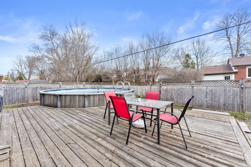 Cour - 237 Av. Vinet, Dorval, QC - Outdoor With Above Ground Pool With Deck Patio Veranda