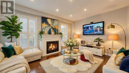 48 Heron Hollow Avenue, Richmond Hill, ON - Indoor Photo Showing Living Room With Fireplace