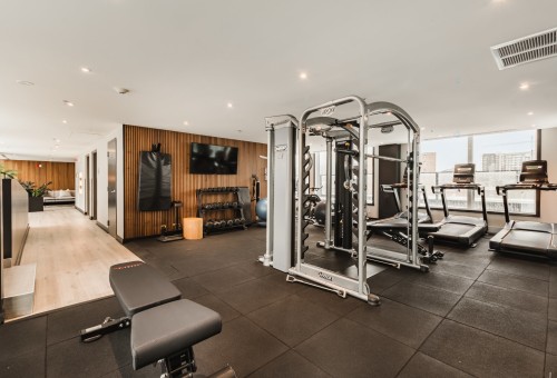 Exercise Room - 605-315 Rue Richmond, Montréal (Le Sud-Ouest), QC - Indoor Photo Showing Gym Room
