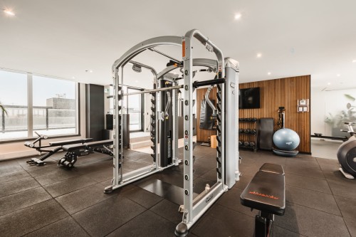 Exercise Room - 605-315 Rue Richmond, Montréal (Le Sud-Ouest), QC - Indoor Photo Showing Gym Room