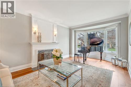 4133 Millcroft Park Drive, Burlington, ON - Indoor Photo Showing Living Room With Fireplace