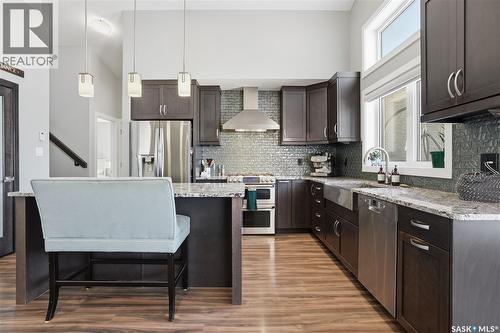 313 Prairie View Drive, Regina, SK - Indoor Photo Showing Kitchen With Stainless Steel Kitchen With Upgraded Kitchen