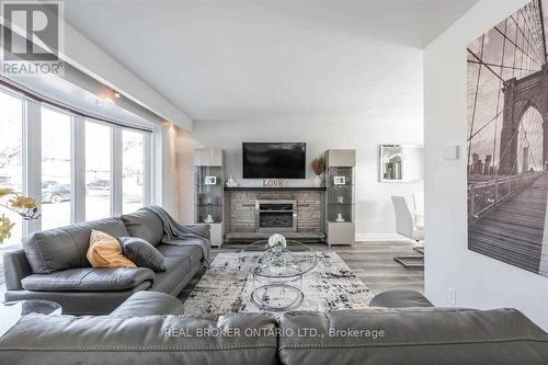 2 Core Crescent, Brampton, ON - Indoor Photo Showing Living Room With Fireplace