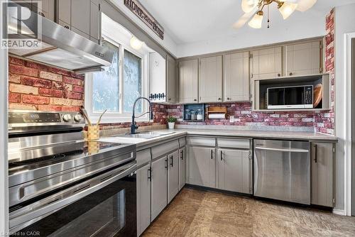 368 Carson Drive, Hamilton, ON - Indoor Photo Showing Kitchen With Double Sink
