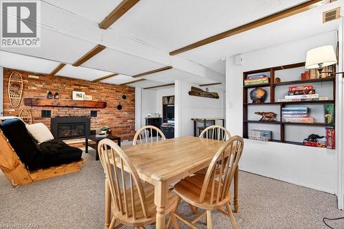368 Carson Drive, Hamilton, ON - Indoor Photo Showing Dining Room With Fireplace