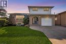 Split-level residence featuring a brick and stone facade - 217 Lawnhurst Court, Hamilton, ON  - Outdoor 