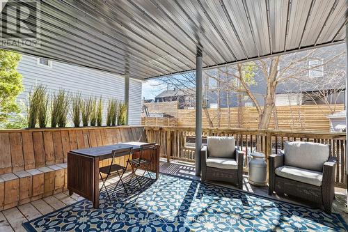 Private, fully covered deck patio off kitchen - 330 Winona Avenue, Ottawa, ON - Outdoor With Deck Patio Veranda With Exterior