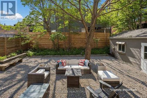 Fully fenced backyard with lounge and stone patio - 330 Winona Avenue, Ottawa, ON - Outdoor