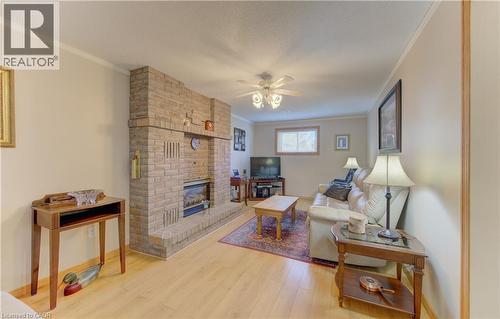 Fantastic Family Room with Gas Fireplace - 7 Kilkerran Crescent, Kitchener, ON - Indoor Photo Showing Living Room With Fireplace