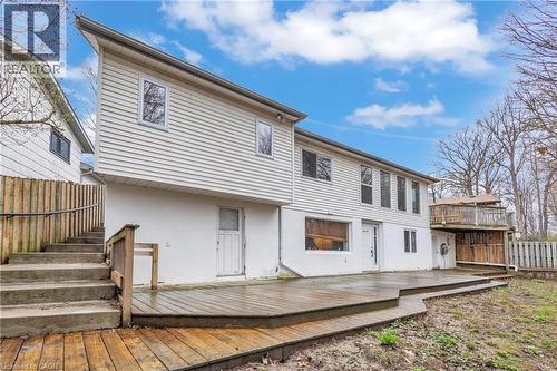 Multi-level wooden deck with direct access to the lower yard - 22 Blackhorne Crescent, Kitchener, ON - Outdoor With Deck Patio Veranda