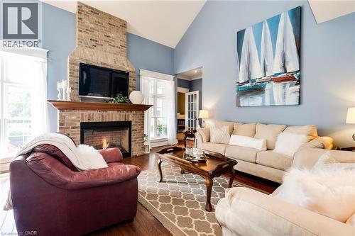 1026 Beach Boulevard, Hamilton, ON - Indoor Photo Showing Living Room With Fireplace
