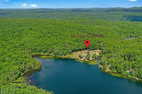 Photo aérienne - 50 Ch. Du Lac-Cassel, Low, QC - Outdoor With Body Of Water With View