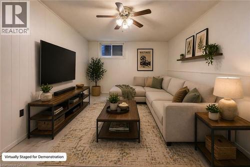 AI Virtually Staged for demonstration only. - 80 Heiman Street, Kitchener, ON - Indoor Photo Showing Living Room