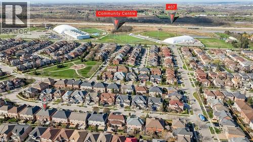 Aerial perspective showcasing a residential neighborhood with diverse housing styles - 5449 Rochelle Way, Mississauga, ON - Outdoor With View