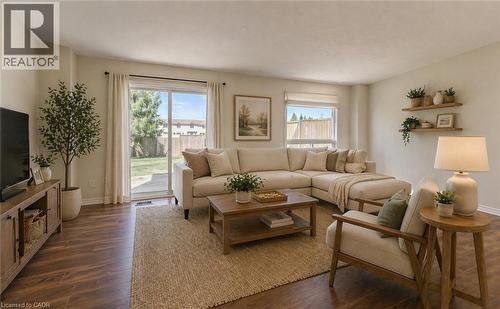 virtually staged - 90 Ralgreen Crescent, Kitchener, ON - Indoor Photo Showing Living Room