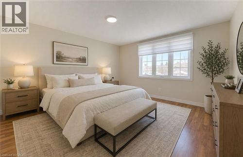 virtually staged - 90 Ralgreen Crescent, Kitchener, ON - Indoor Photo Showing Bedroom