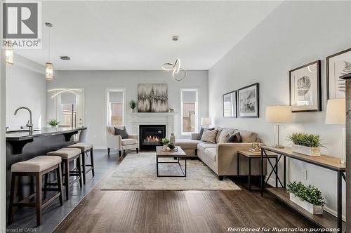 89 Sonoma Valley Crescent, Hamilton, ON - Indoor Photo Showing Living Room With Fireplace