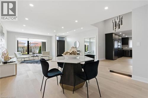 Dining space featuring light wood-type flooring and recessed lighting - 17 Clearview Drive, Hamilton, ON - Indoor