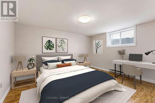 Lower level, home's 5th bedroom (AI staging) - 12 Glenview Crescent, Perth, ON - Indoor Photo Showing Bedroom