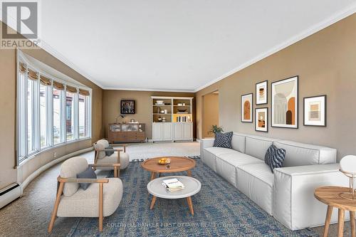 Generous living room full of light. (AI staging) - 12 Glenview Crescent, Perth, ON - Indoor Photo Showing Living Room