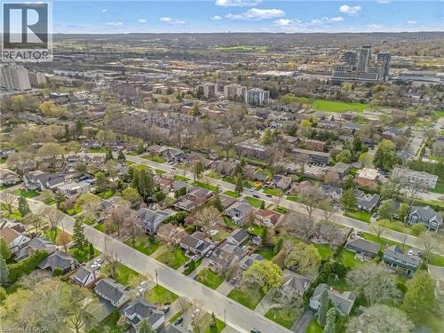 Aerial perspective showcasing a residential neighborhood with established trees and green spaces - 2123 Deyncourt Drive, Burlington, ON - Outdoor With View