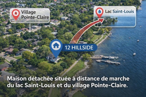 Aerial View - 12 Av. Hillside, Pointe-Claire, QC - Outdoor With Body Of Water With View