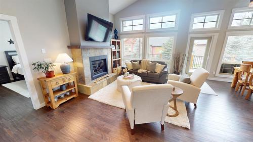 244 Boulder Creek, Cranbrook, BC - Indoor Photo Showing Living Room With Fireplace
