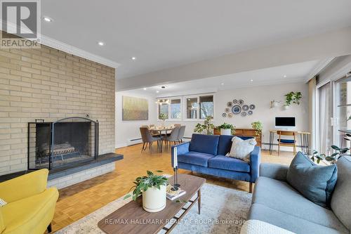 285 Fairmont Avenue, Ottawa, ON - Indoor Photo Showing Living Room With Fireplace