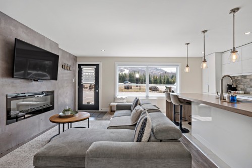 Salon - 879-875 Route 117, Mont-Blanc, QC - Indoor Photo Showing Living Room With Fireplace