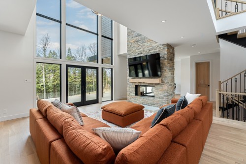 Living Room - 170 Ch. De L'Éléphant, Stanstead - Canton, QC - Indoor Photo Showing Living Room With Fireplace