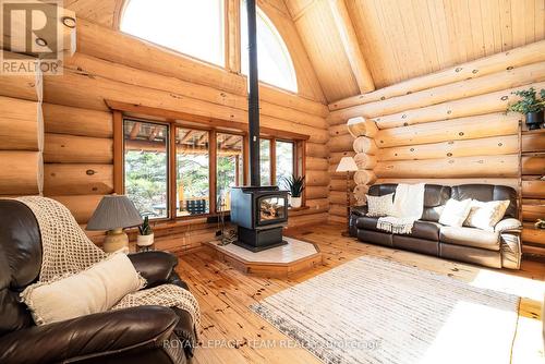 781 Big Rideau North Shore Road, Tay Valley, ON - Indoor Photo Showing Living Room With Fireplace