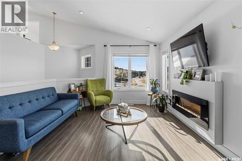403 Delainey Road, Saskatoon, SK - Indoor Photo Showing Living Room With Fireplace