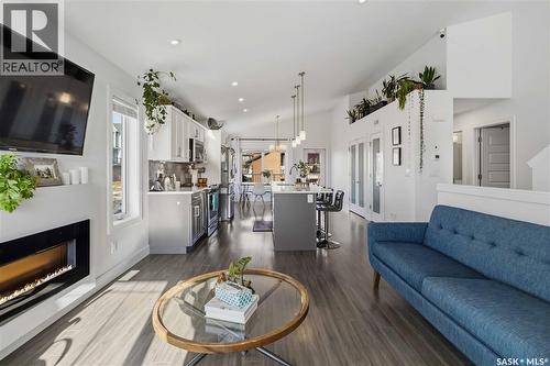 403 Delainey Road, Saskatoon, SK - Indoor Photo Showing Living Room With Fireplace