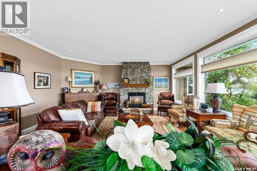 914 Tatanka Drive, Sun Valley, SK - Indoor Photo Showing Living Room With Fireplace
