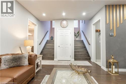 Impressive double staircase leading to upper floor - 49 Scots Pine Trail, Kitchener, ON - Indoor