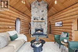Stone fireplace brings the great room together - 