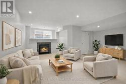Virtually staged finished Basement w/gas fireplace - 