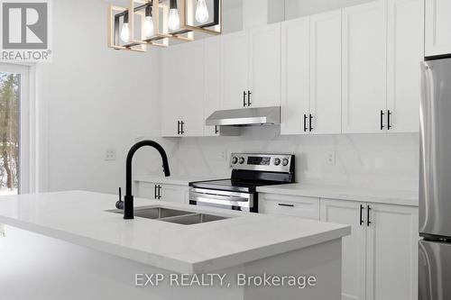 Kitchen, quartz counters, slow close doors, island - 49 Beaufort Crescent, Tiny, ON - Indoor Photo Showing Kitchen With Double Sink With Upgraded Kitchen