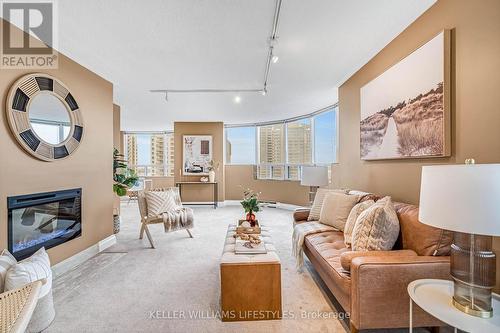 1101 - 7 Picton Street, London East (East F), ON - Indoor Photo Showing Living Room With Fireplace