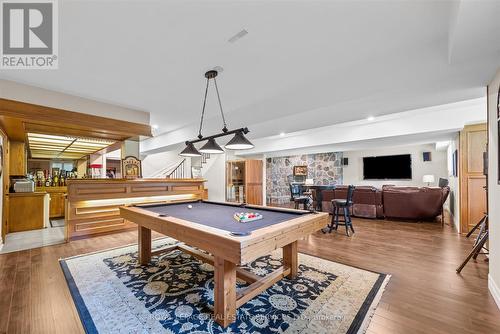 Recreation Room Features a Wood Burning Fireplace - 2315 8 Sideroad, Burlington, ON - Indoor Photo Showing Other Room