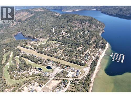 Aerial view of Mabel Lake resort area. - 19-3453 Cessna Road, Enderby, BC - Outdoor With Body Of Water With View
