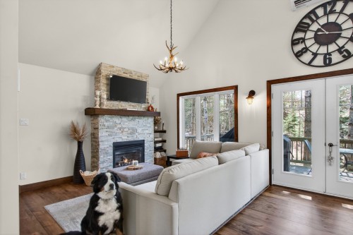 Salon - 74 Rue Grandmaison, Mont-Blanc, QC - Indoor Photo Showing Living Room With Fireplace