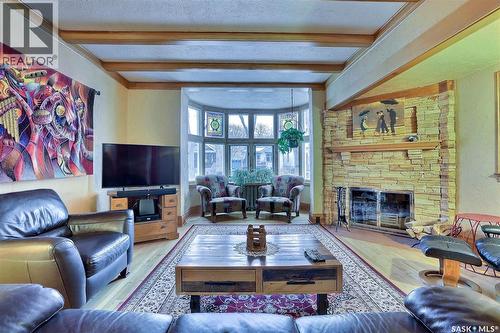 2834 Rae Street, Regina, SK - Indoor Photo Showing Living Room With Fireplace
