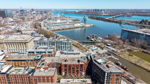 Photo aérienne - 508-608-20 Rue Des Soeurs-Grises, Montréal (Ville-Marie), QC - Outdoor With Body Of Water With View