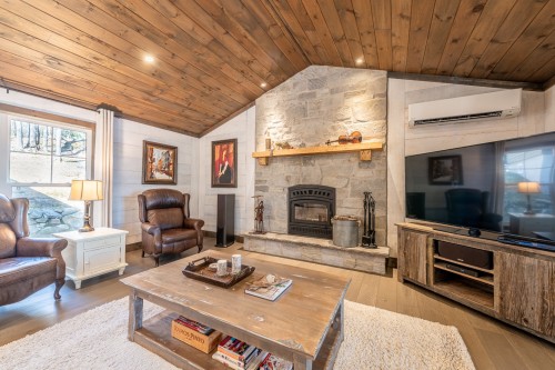 Salon - 49 Rue De La Pointe, La Minerve, QC - Indoor Photo Showing Living Room With Fireplace