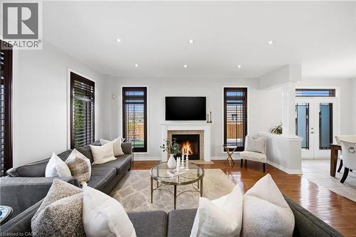 189 Cloverleaf Drive, Ancaster, ON - Indoor Photo Showing Living Room With Fireplace