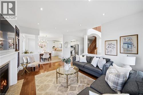 189 Cloverleaf Drive, Ancaster, ON - Indoor Photo Showing Living Room With Fireplace
