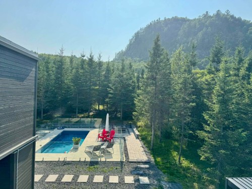 Vue - 2250 Ch. De L'Étang, Sainte-Adèle, QC - Outdoor With In Ground Pool With View